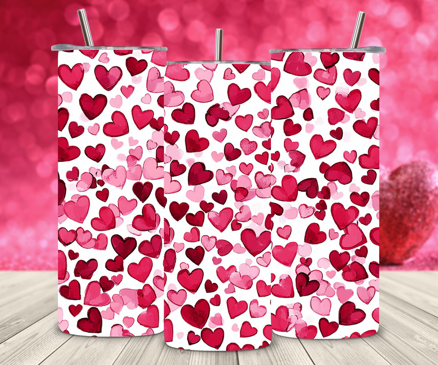 Valentines Day "Hearts" Tumbler
