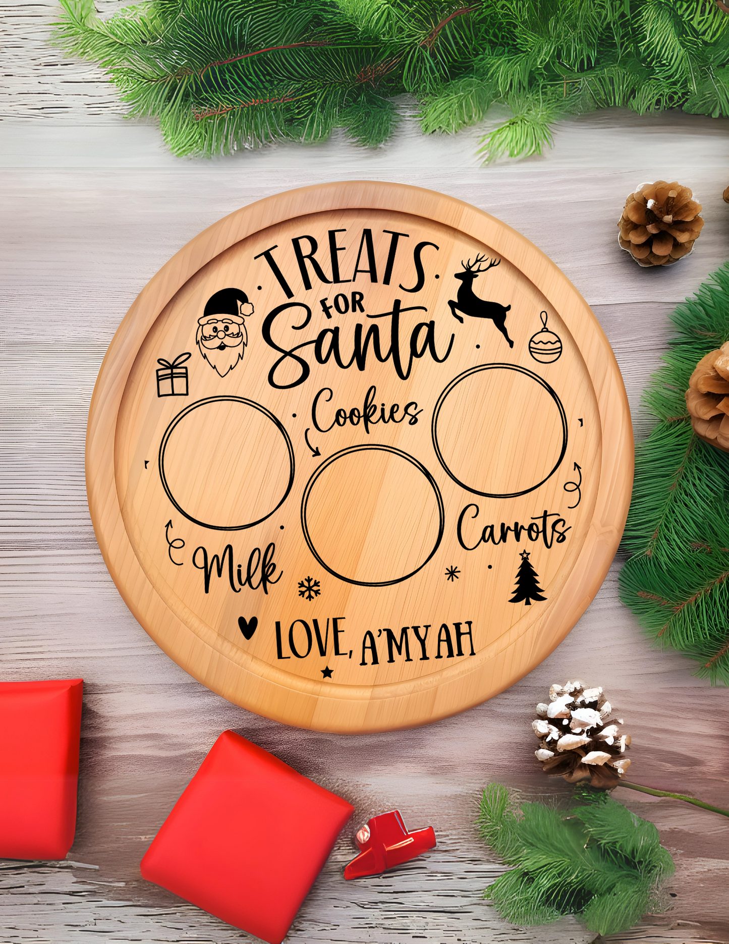 Personalized Circle Santa Boards