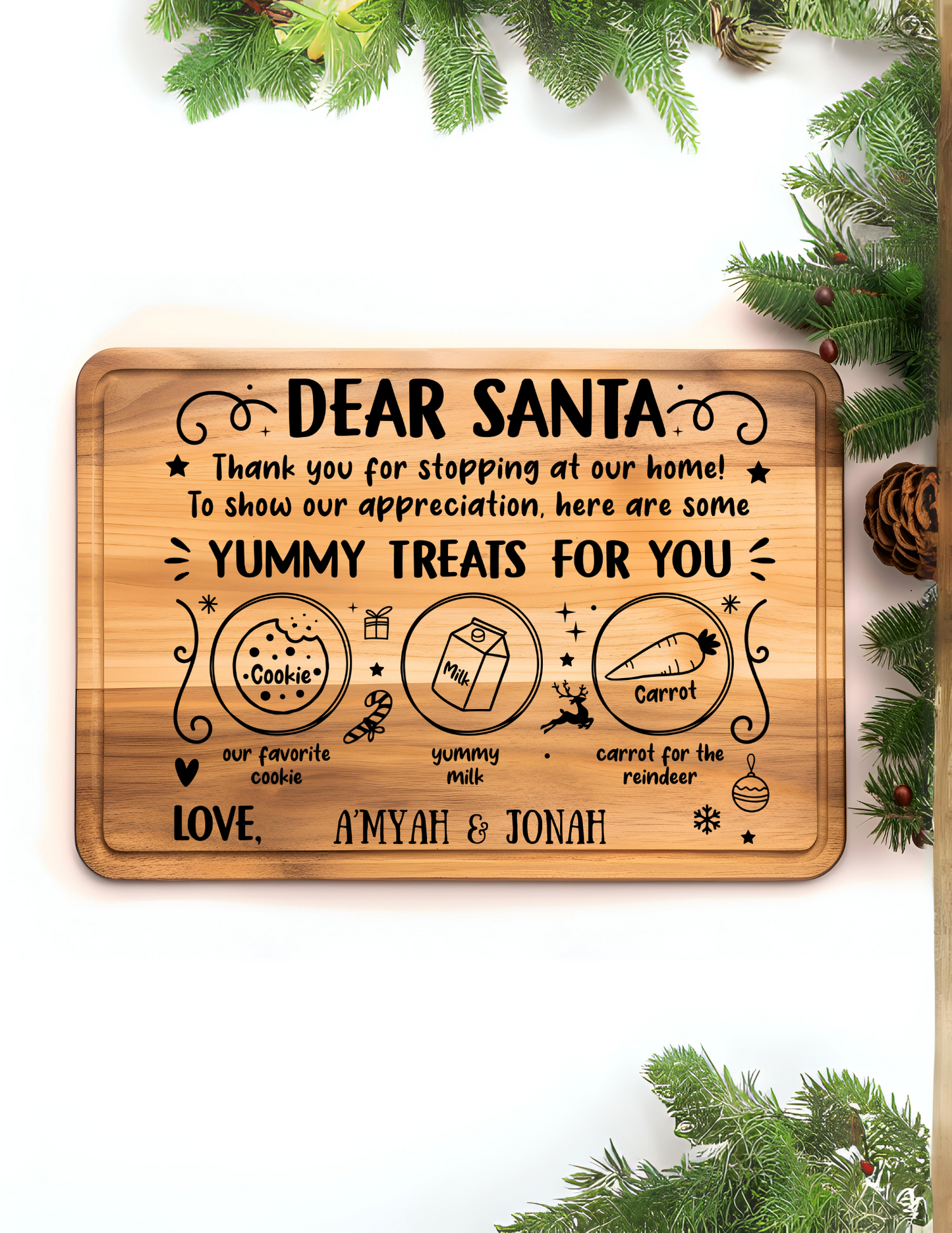 Personalized Rectangle Santa Boards