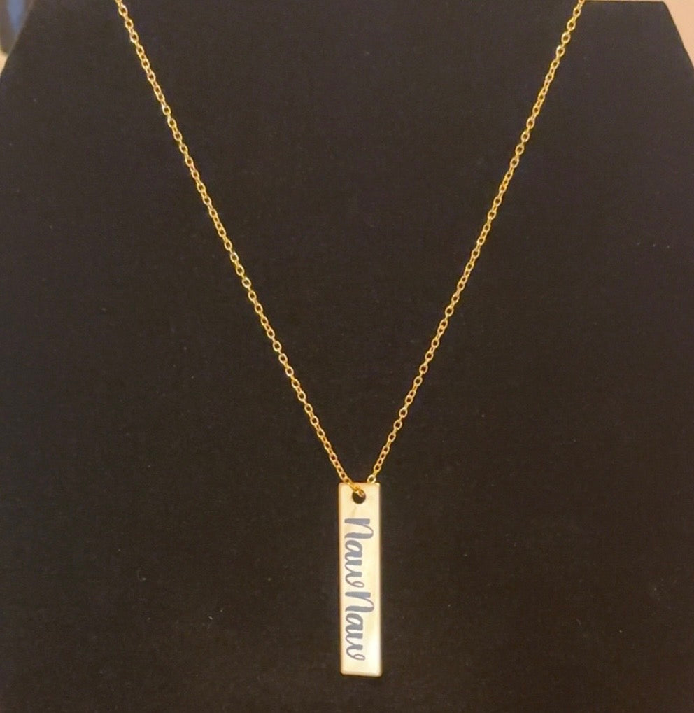 Engraved Jewelry - Bar Pendant