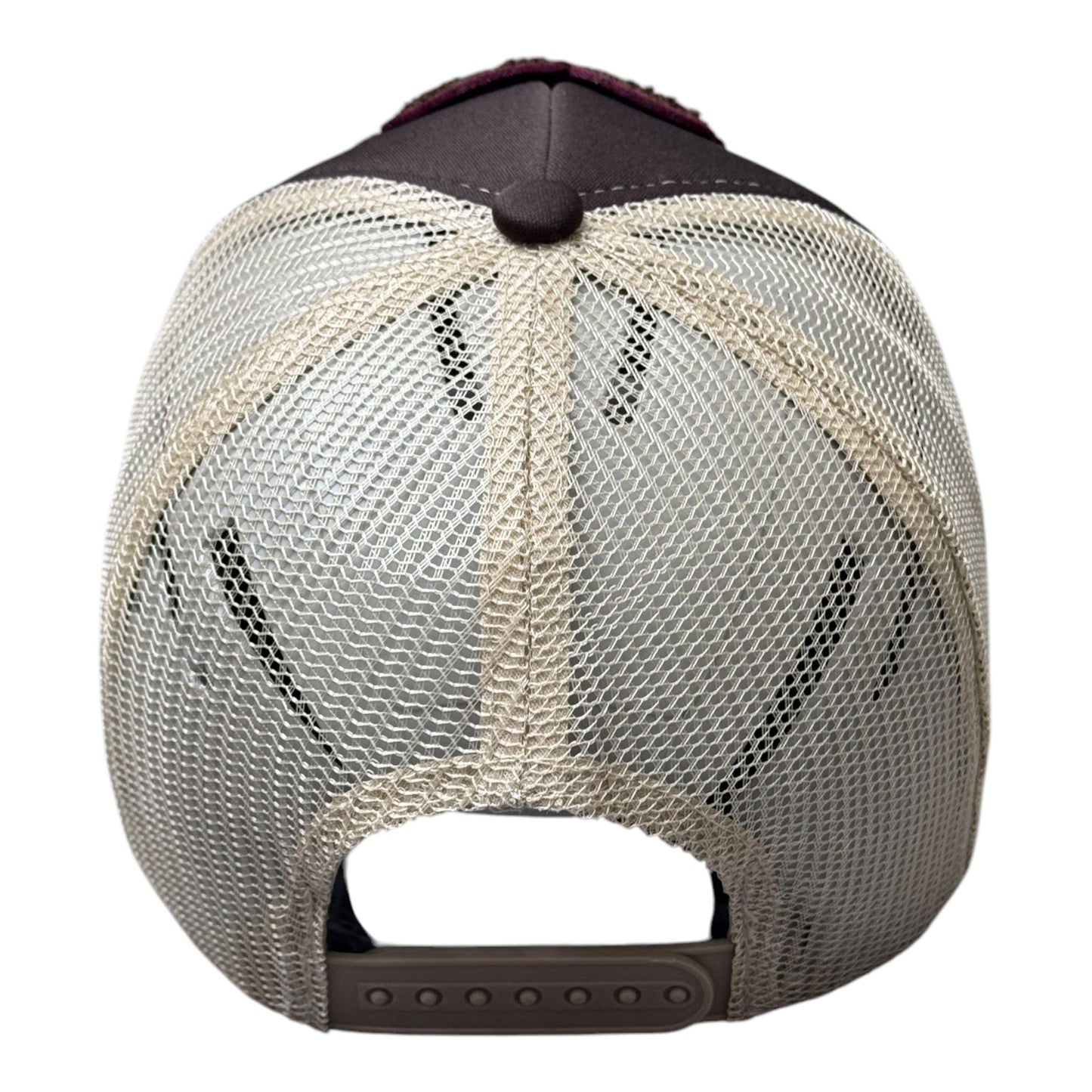 Faith Over Fear Foam Trucker Hat Brown Cream Maroon