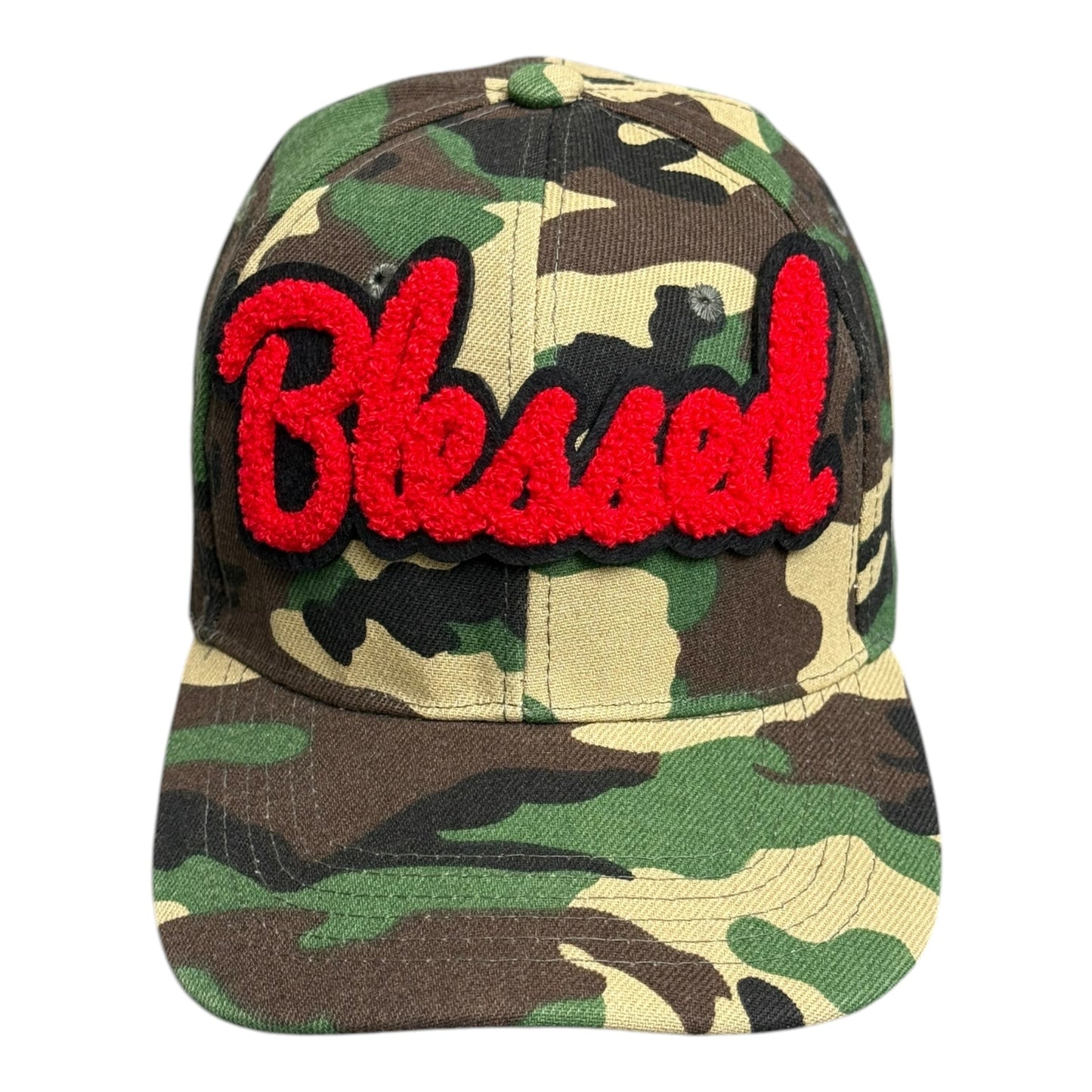 Blessed Camouflage Print Baseball Cap Red Stylish Hat