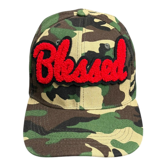 Blessed Camouflage Print Baseball Cap Red Stylish Hat