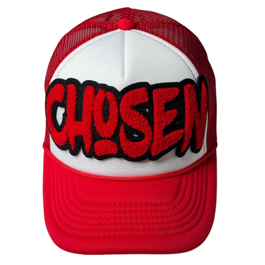 Chosen Foam Trucker Hat - Red and White Adjustable Cap